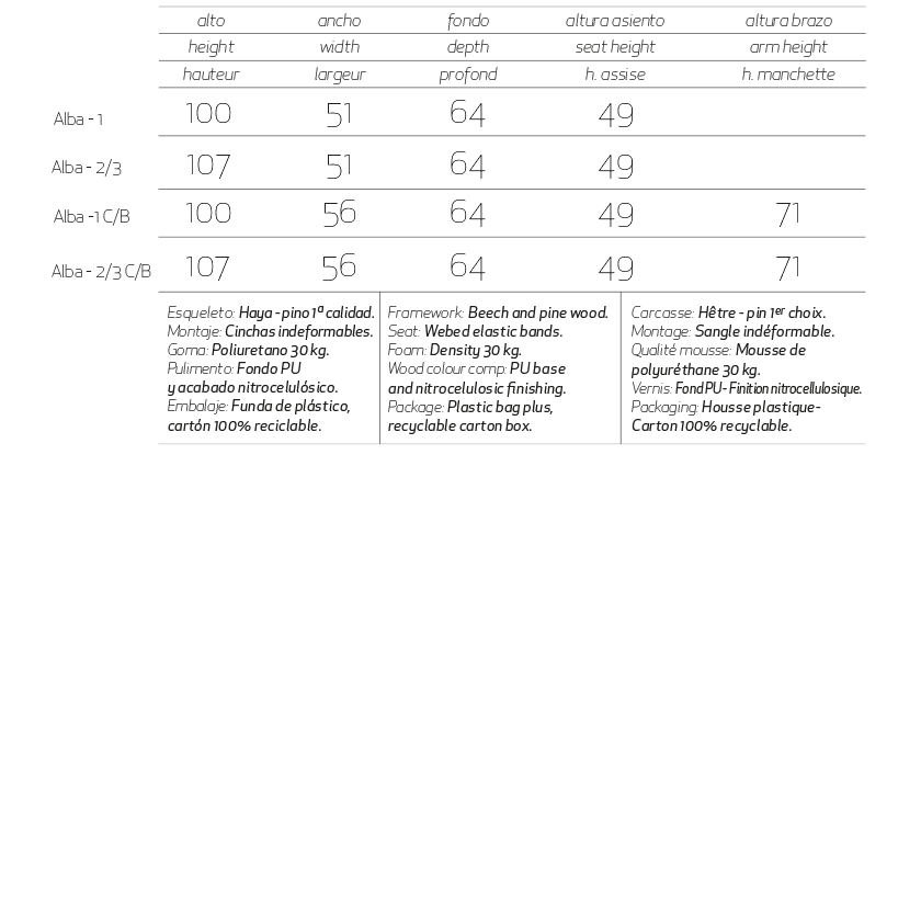 Info Sillas Alba Lujosa